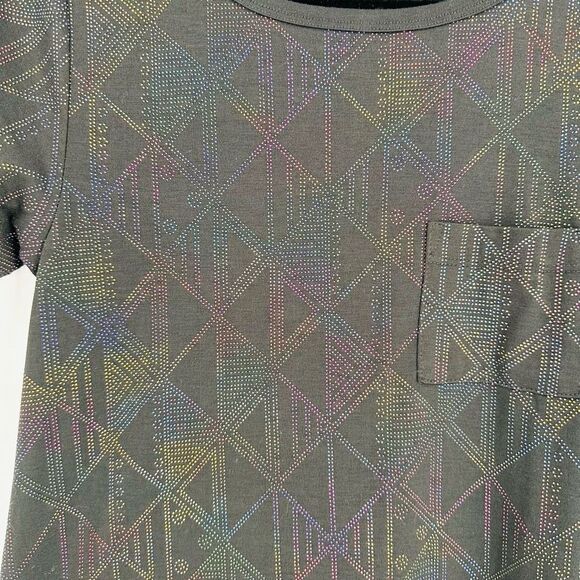 NWT Lularoe Black & Embellished Rainbow Color Carlie Dress XXS holographic - Picture 11 of 12